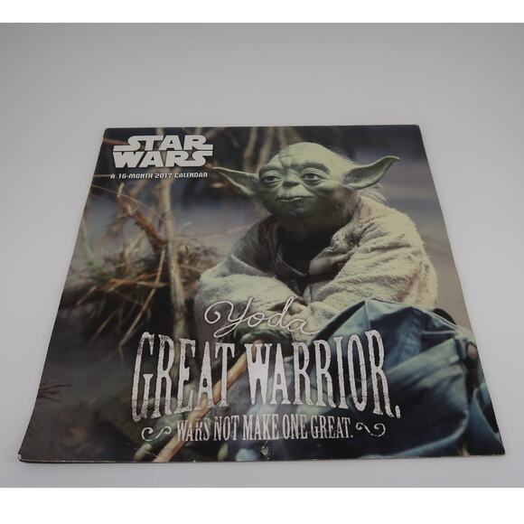 Star Wars 16-month calendar - 2017 Yoda Great Warrior, Wars Not Make One Great - Picture 1 of 4